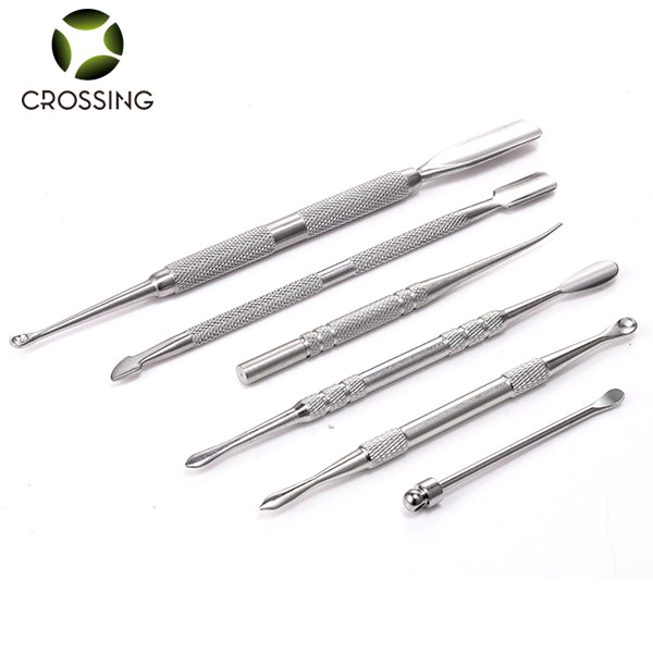 Crossing Stainless Steel Dab Tool with Silicone Tips