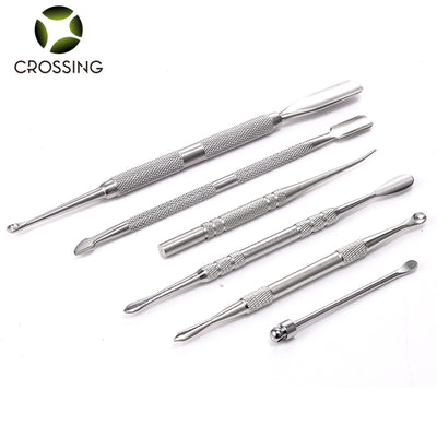 Crossing Stainless Steel Dab Tool with Silicone Tips