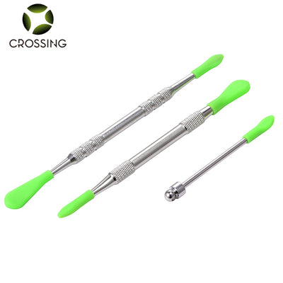 Crossing Stainless Steel Dab Tool with Silicone Tips