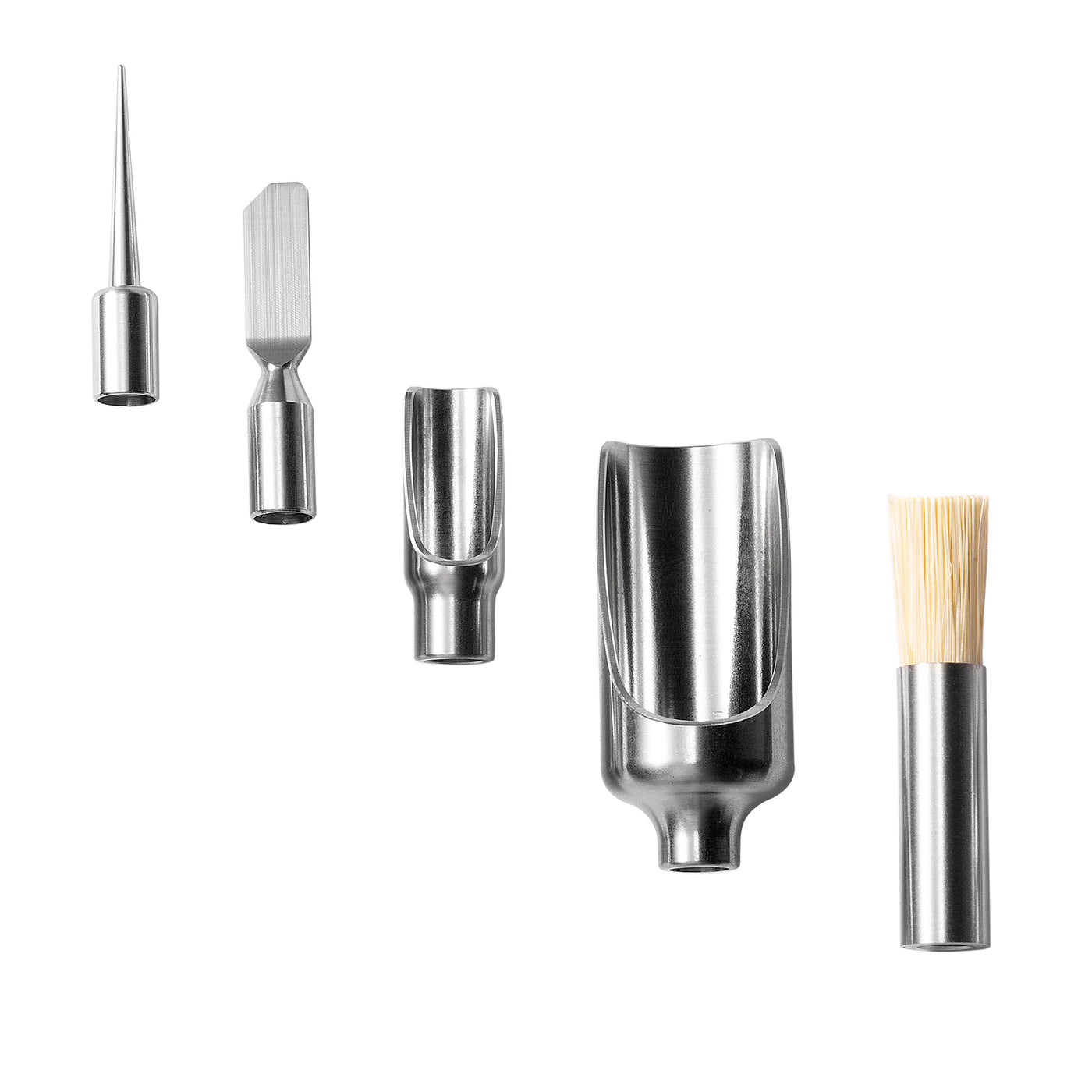 5-in-1 Wooden Handle Stainless Steel Tool Set The Herb Cafe Vaporizer Tool Kit